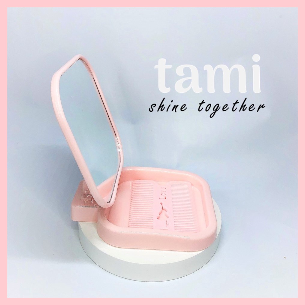 Gương để bàn mini bỏ túi tiện lợi kèm lượt