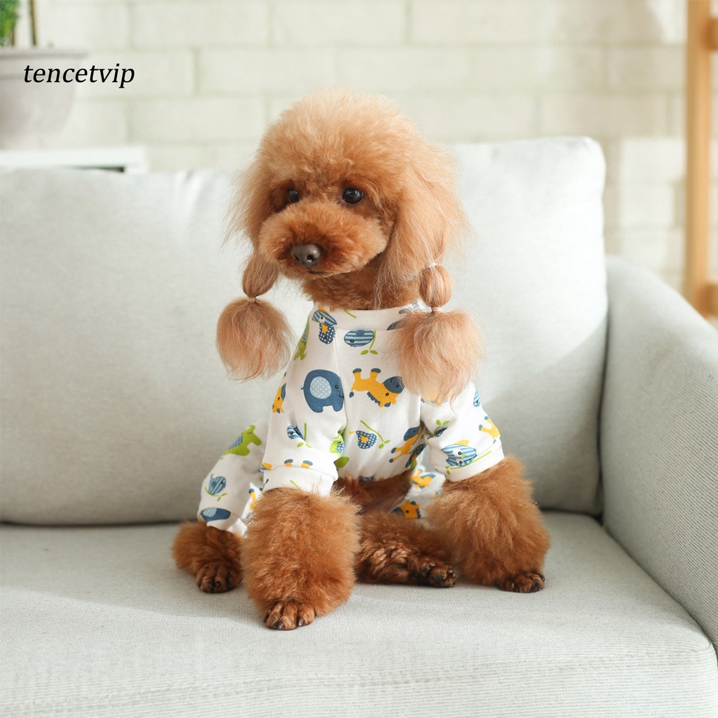 Áo liền quần bằng cotton đàn hồi xinh xắn thân thiện với da cho thú cưng