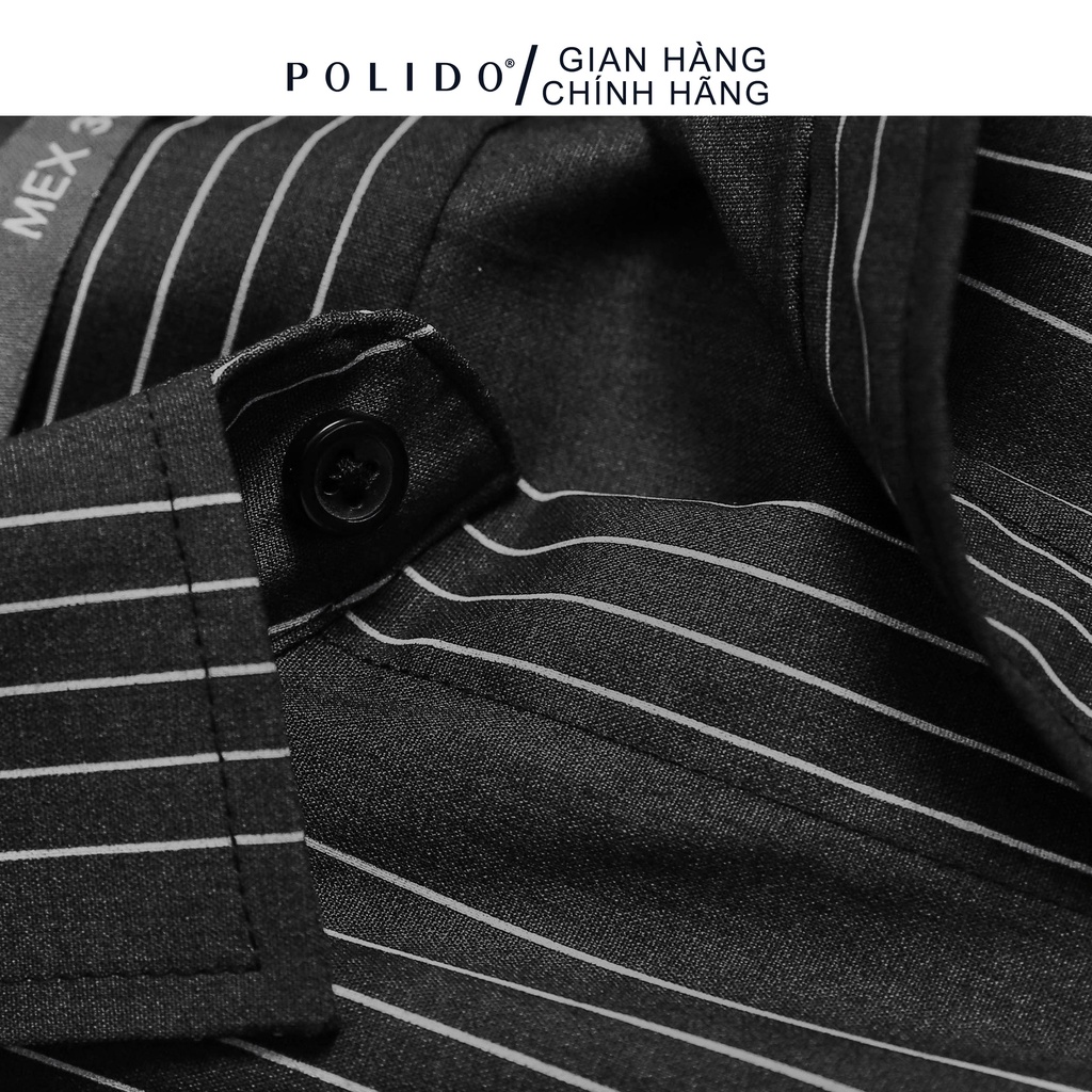 Áo Sơ Mi Nam Bamboo Kẻ Sọc CEFFYLO 2 Màu Đen Vải Sợi Tre Thoáng Mát Form Slimfit Thanh Lịch Hiện Đại. | BigBuy360 - bigbuy360.vn