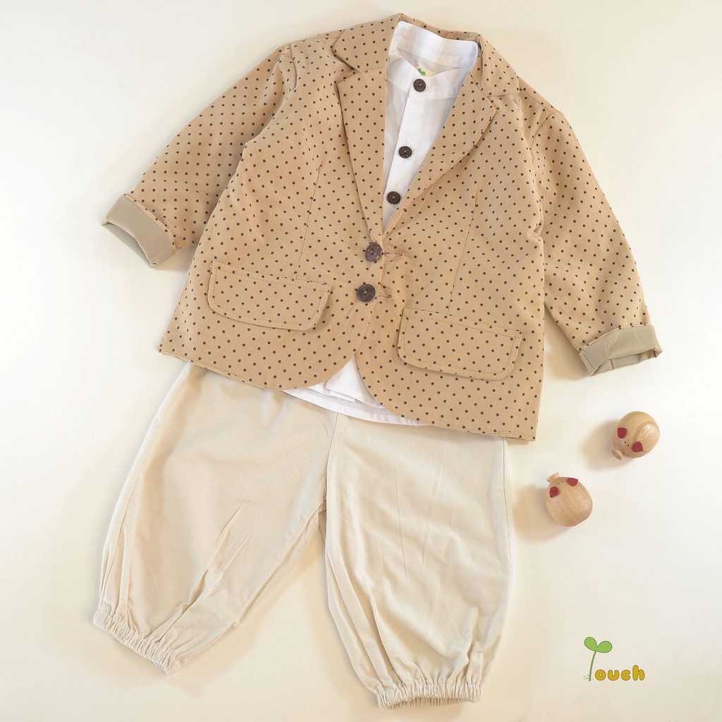 Quần bomber nhung tăm kem Touch