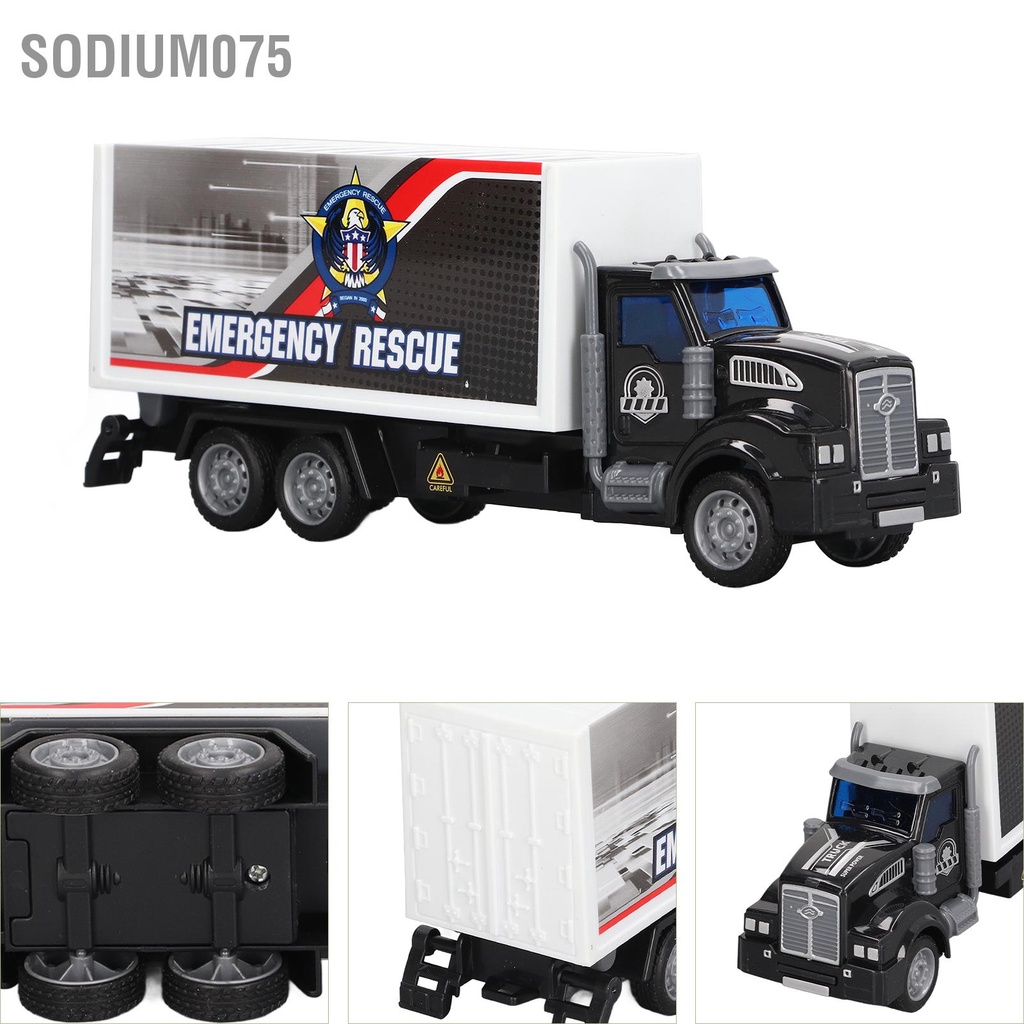 Có thể bán buôn Xe tải vận chuyển kéo lùi 1/48 quy mô Chất liệu ABS Chi tiết đẹp Hình thức sống động Đồ chơi ô tô khẩn cấp Sodium075 Hàng giao ngay