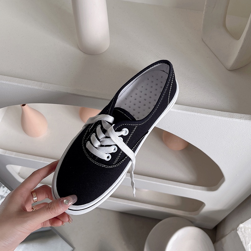 Giày thể thao IELGY cột dây vải bạt thời trang Hàn Quốc đơn giản dành cho nữ