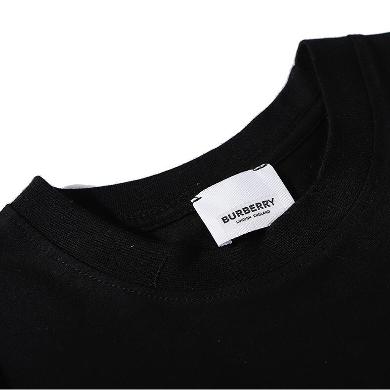 Áo thun vải cotton cao su tay ngắn họa tiết Burberry thời trang cho nam và nữ