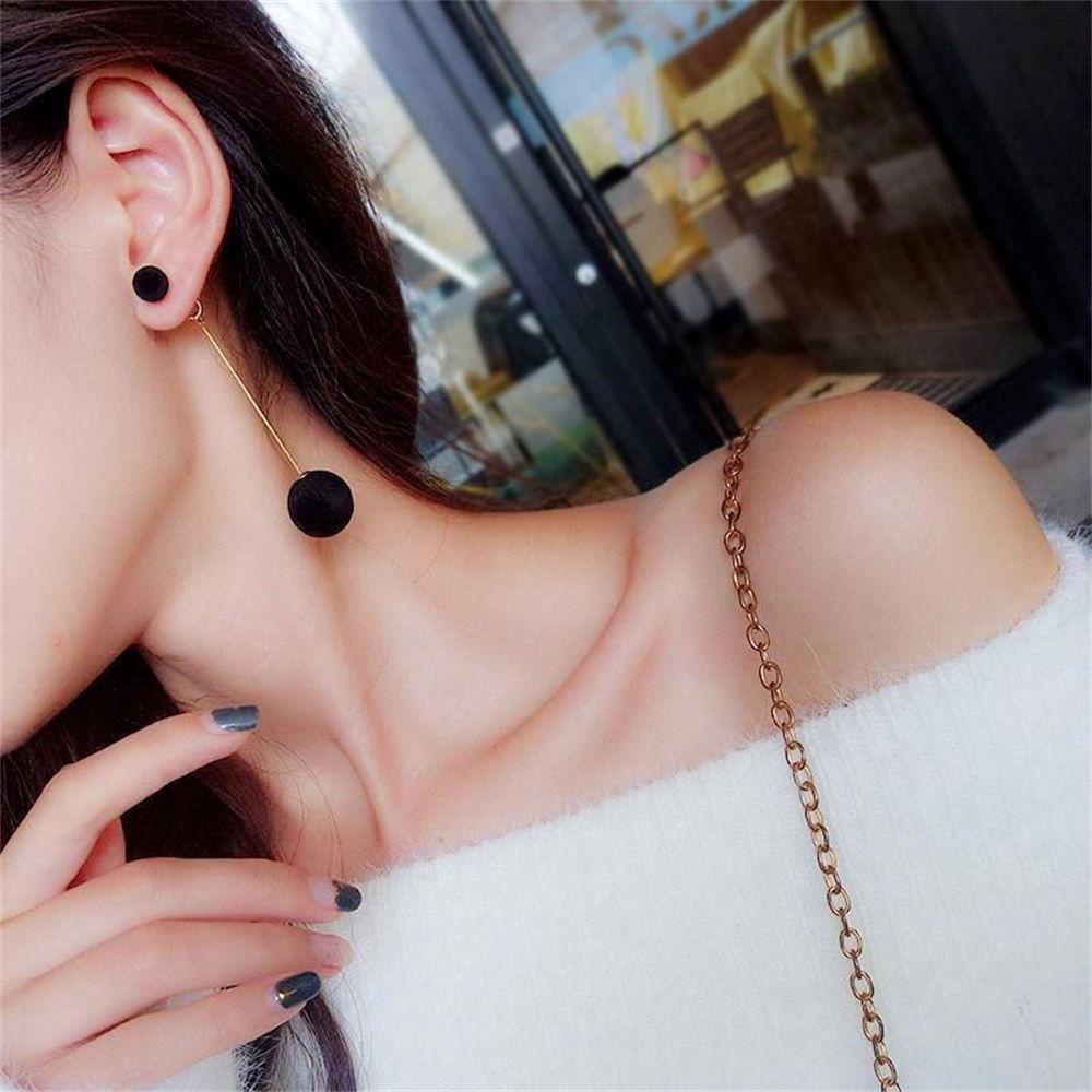 EUTUS Khuyên Tai Dáng Dài Gắn Quả Bông Thời Trang Cho Nữ