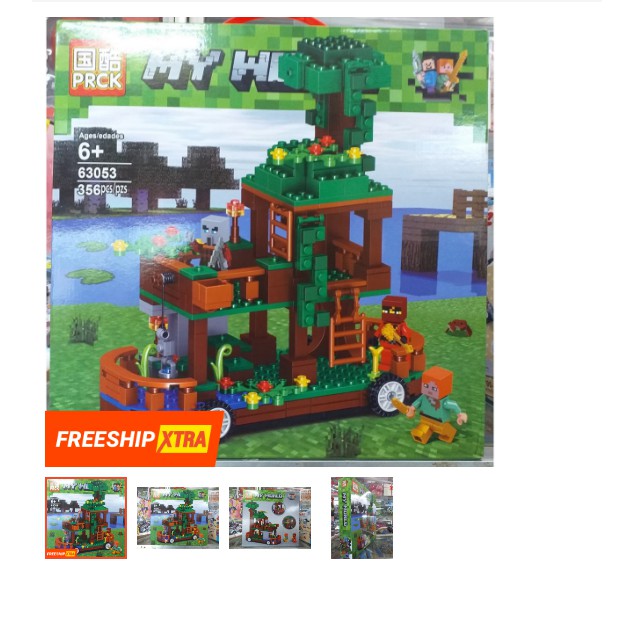 Chuỗi Lego Minecraft chiếc xe di động Huyền Bí [QUÀ TẶNG SIÊU HOT] no.63053/356 chi tiết