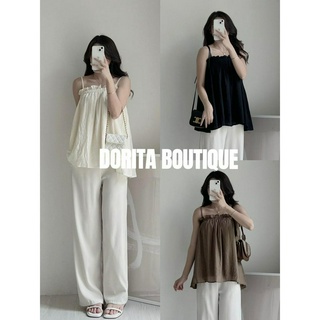 Áo 2 dây bèo ngực voan tơ 2 lớp dorita boutique