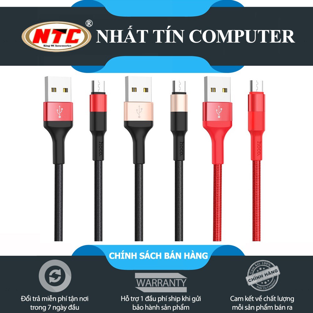 Cáp sạc microUSB Hoco X26 2A dài 1M (Hỗ trợ sạc nhanh và truyền dữ liệu) - Hãng phân phối chính thức