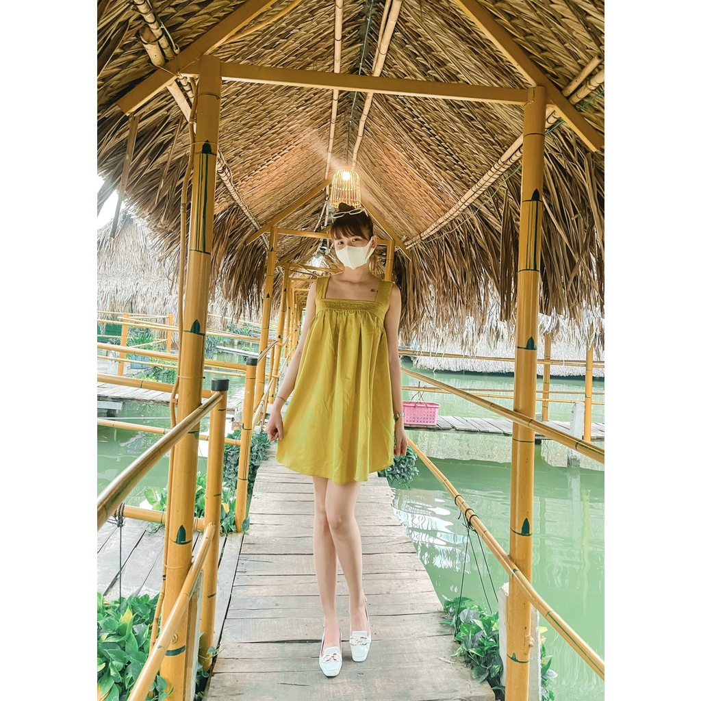 Đầm babydoll đi biển tặng kèm quần váy 2 dây chéo lưng dáng maxi thích hơp bận đi chơi tiệc tùng Ulzzang xukastore