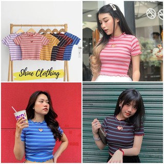 [ Inbox trước để chọn màu] Áo Crop top thun gân , thun trơn xinh xắn Shine Clothing