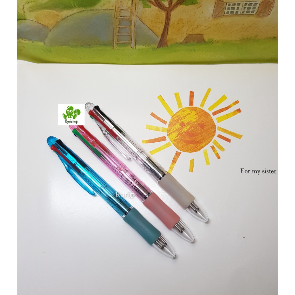 Set 3 bút bi 4 màu Nhật Bản