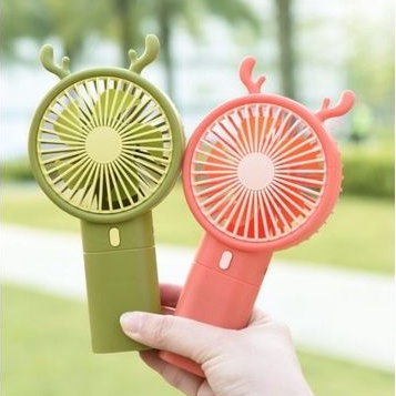 Quạt Mini Cầm Tay Tai Thỏ Tai Hươu Sạc USB Tích Điện Giá Đỡ Điện Thoại mã 131 136 A B