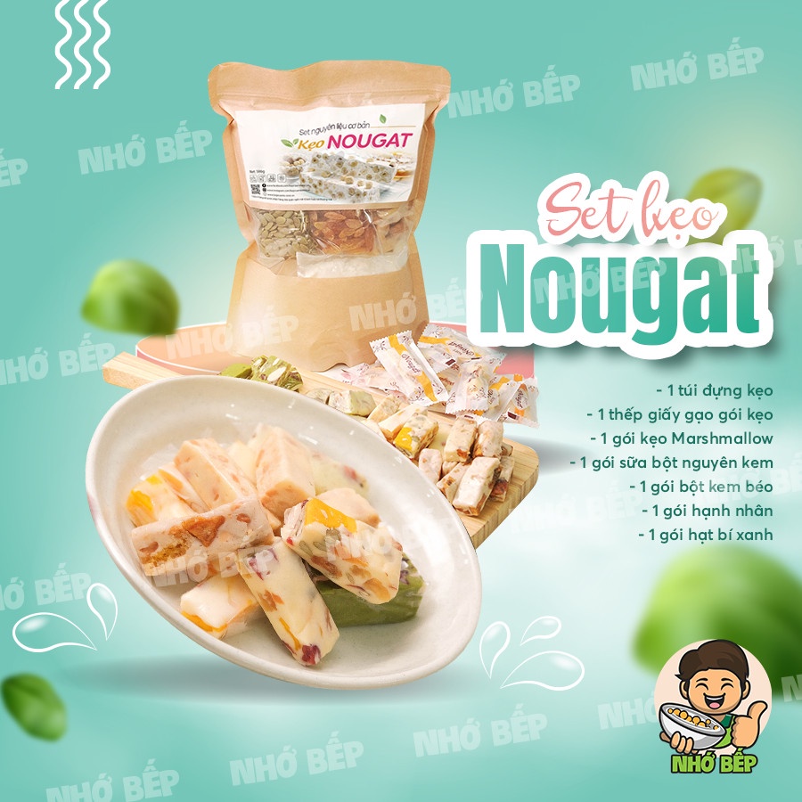Kẹo Nougat Hạnh Phúc 60 Chiếc Tự Làm Nhớ Bếp Mix Vị Nhiều Hạt Dinh Dưỡng