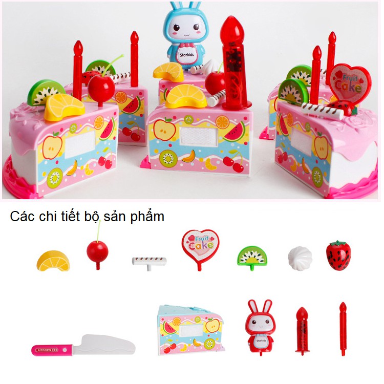 Mô hình bánh kem sinh nhật đồ chơi trẻ em mô hình lắp ghép 37 chi tiết