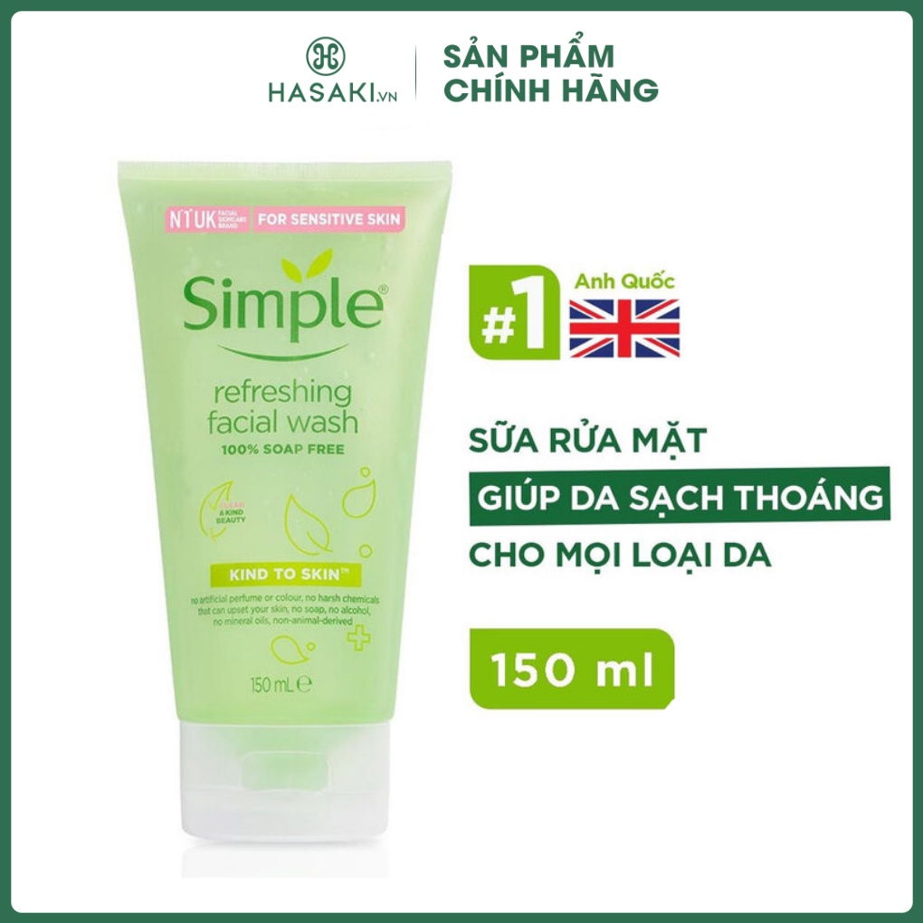 Gel Rửa Mặt Dành Cho Da Nhạy Cảm Simple Kind To Skin Refreshing Facial