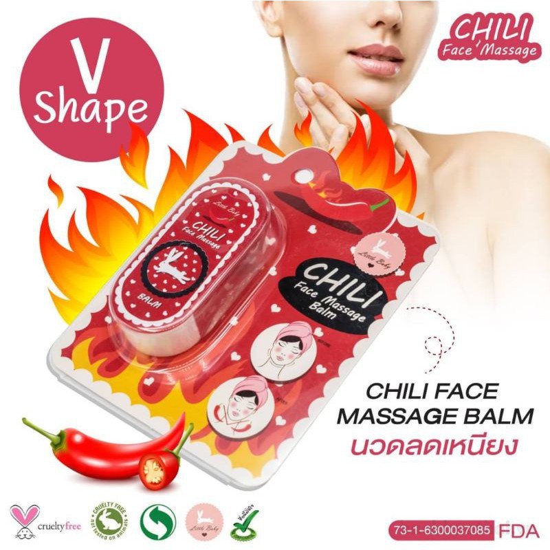 Thẻ Kem Massage thon cằm Chili Face Massage Balm Thái Lan