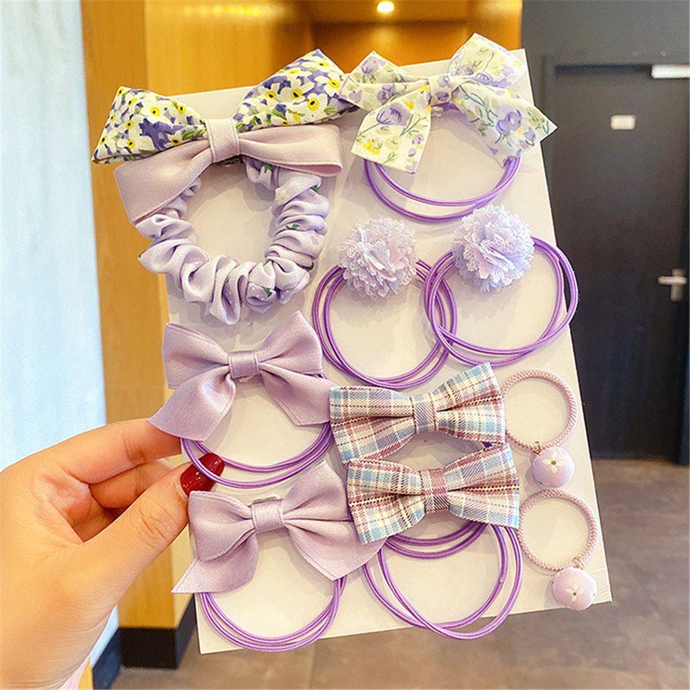 Dây Buộc Tóc Đuôi Ngựa Co Giãn Họa Tiết Hoa Hồng Dễ Thương Cho Bé Gái