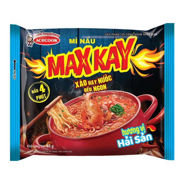 Mì cay, mì nấu Max Kay Acecook hương vị hải sản/ kim chi | BigBuy360 - bigbuy360.vn