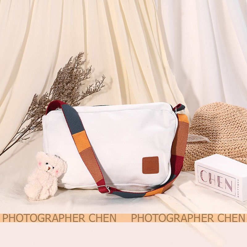 Túi tote vải canvas đeo chéo trơn giá rẻ TX13