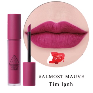 Son kem 3ce sofl lip lacquer almost mauve - tím lạnh
