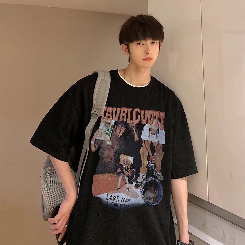 Áo Thun Tay Ngắn Thiết Kế Mới Mùa Hè Phong Cách Hip hop Đường Phố Mỹ Cho Unisex