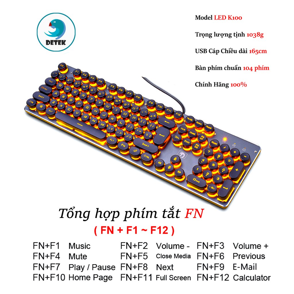 ( có video ) ⌨ Bàn phím keycap tròn Classic K100 K620 LED siêu đẹp | BigBuy360 - bigbuy360.vn