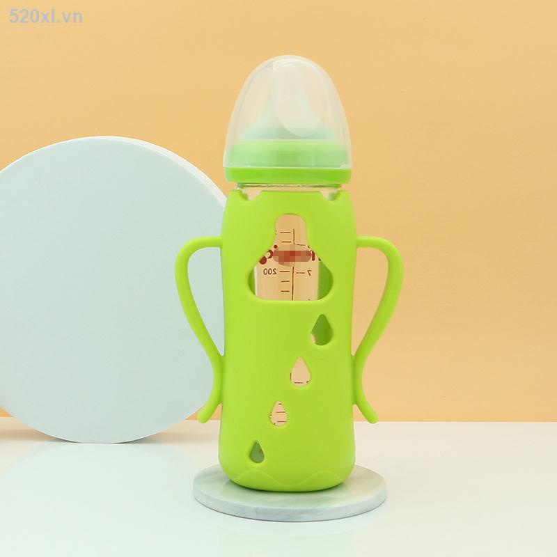 Vỏ Bọc Bình Sữa Thủy Tinh Bằng Silicon Chống Rơi Chống Bỏng Cho Bé
