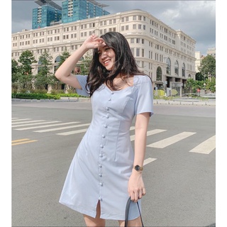 Váy Chữ A Khuy Cúc Bọc