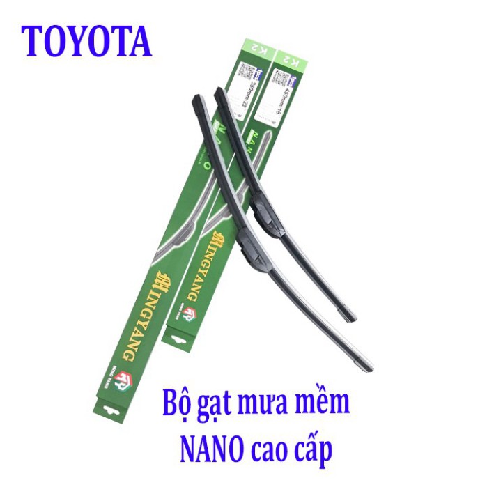 Sản Phẩm Bộ 2 thanh gạt nước mưa ô tô Nano Mềm cao cấp dành cho hãng xe Toyota: Camry-Altis-Yaris-Fortuner-Vios-Hilux-In