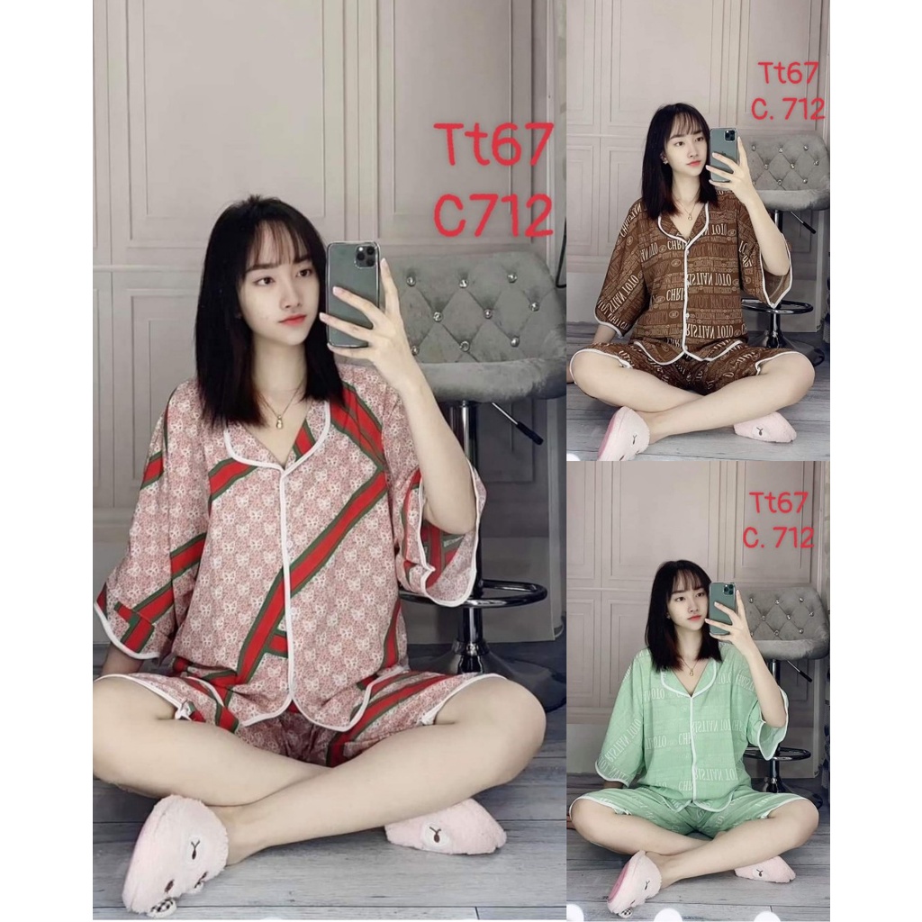 TT67 - BỘ PIJAMA QUẦN LỬNG ÁO CÁNH DƠI DƯỚI 63 KG (KÈM HÌNH THẬT 100% ) | BigBuy360 - bigbuy360.vn