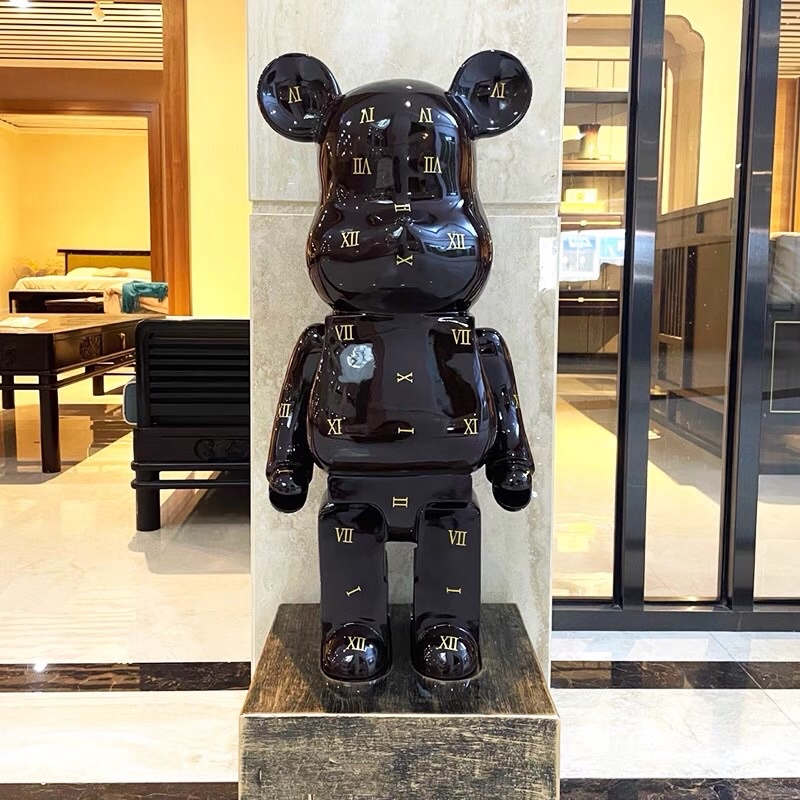 Tượng Trang Trí, Mô Hình Bearbrick Cỡ Lớn Màu Nâu In Số La Mã