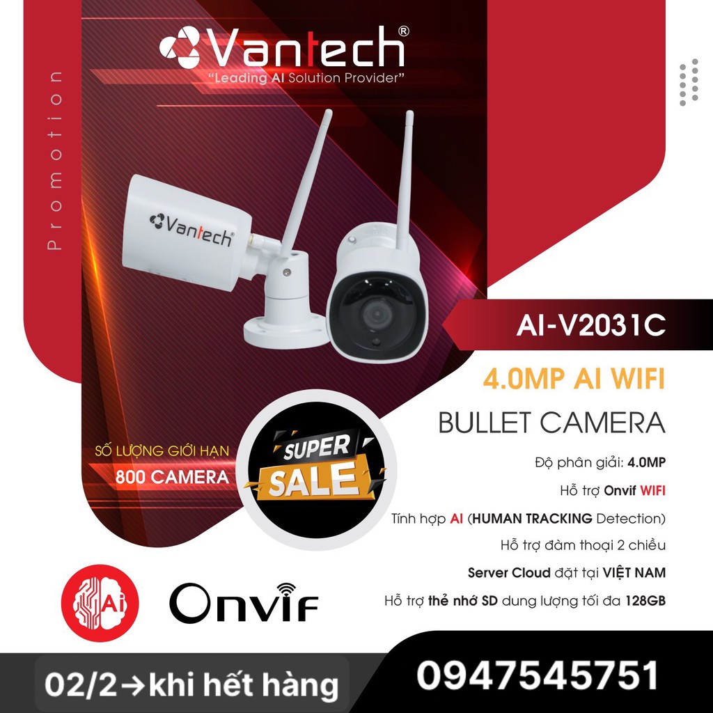 CAMERA IP 4.0 VANTECH AI-V2031C