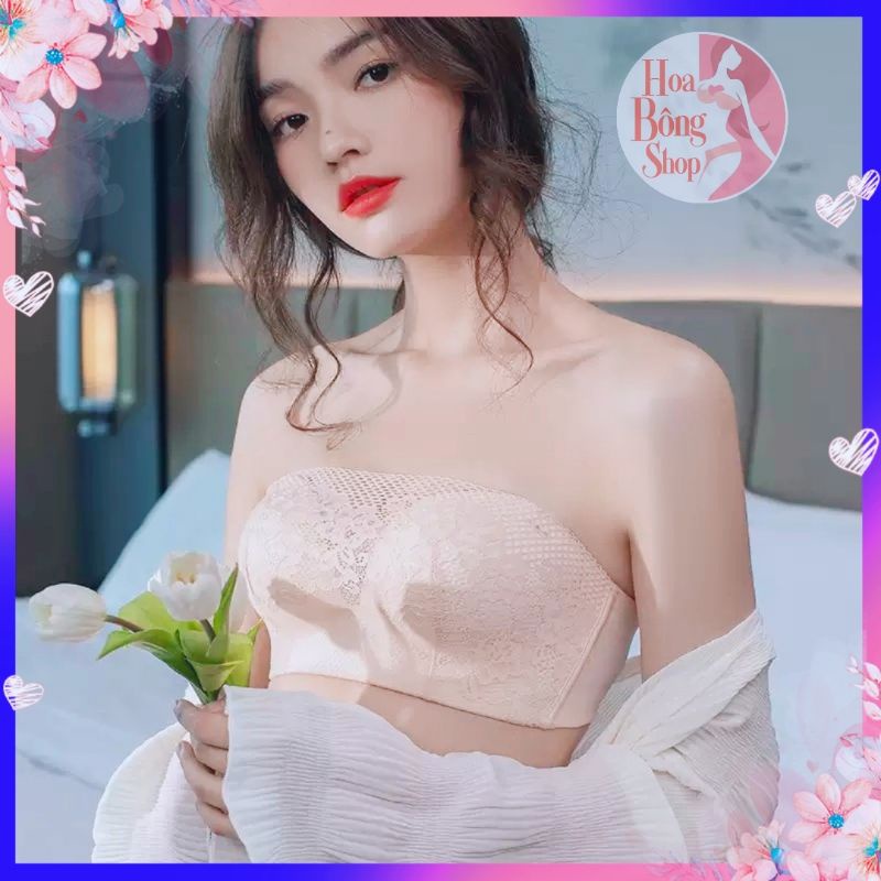 ✆▩♀Áo Ngực Không Dây Ren Lưới Siêu Chống Tụt - Nâng Bàn Tay 3,5CM Chuẩn Form Cao Cấp Loại 1