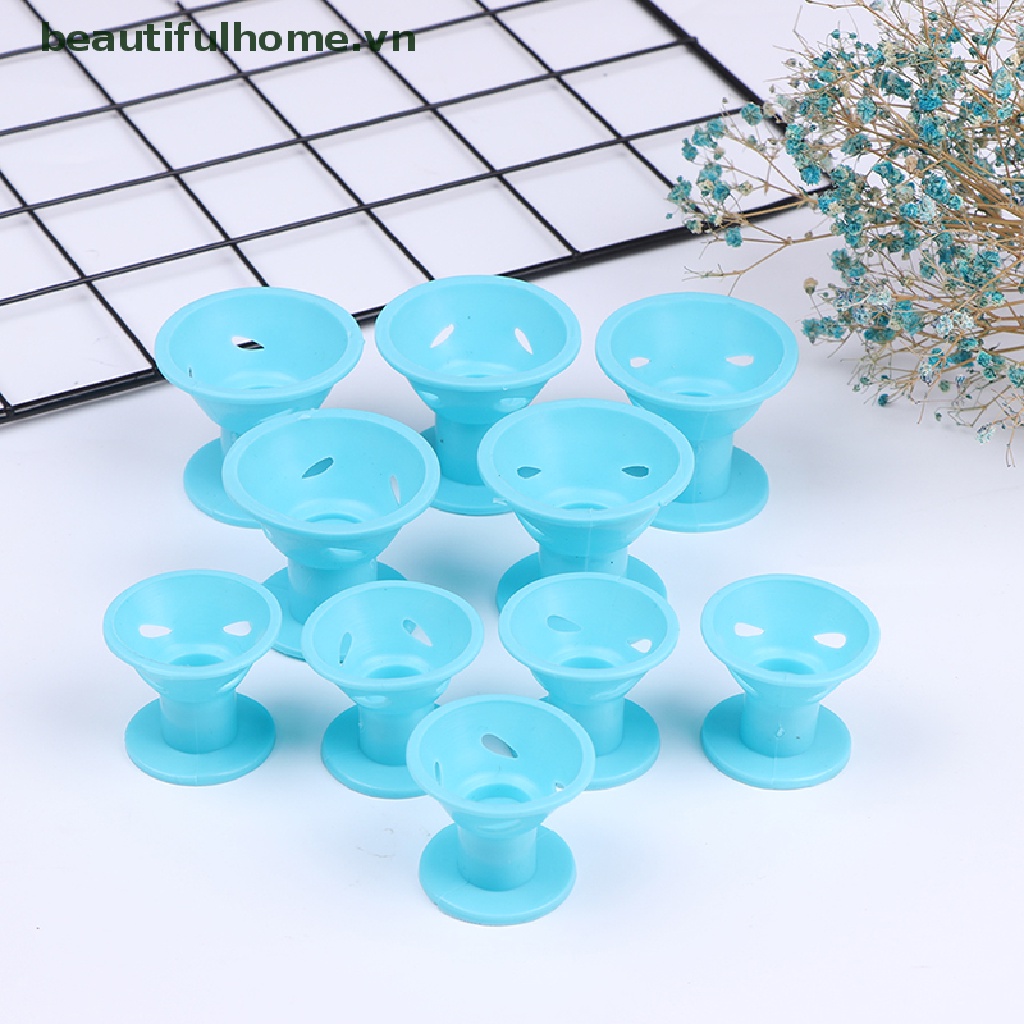 Bộ 10 Dụng Cụ Uốn Tóc Bằng Cao Su Silicon Mềm Không Dùng Nhiệt