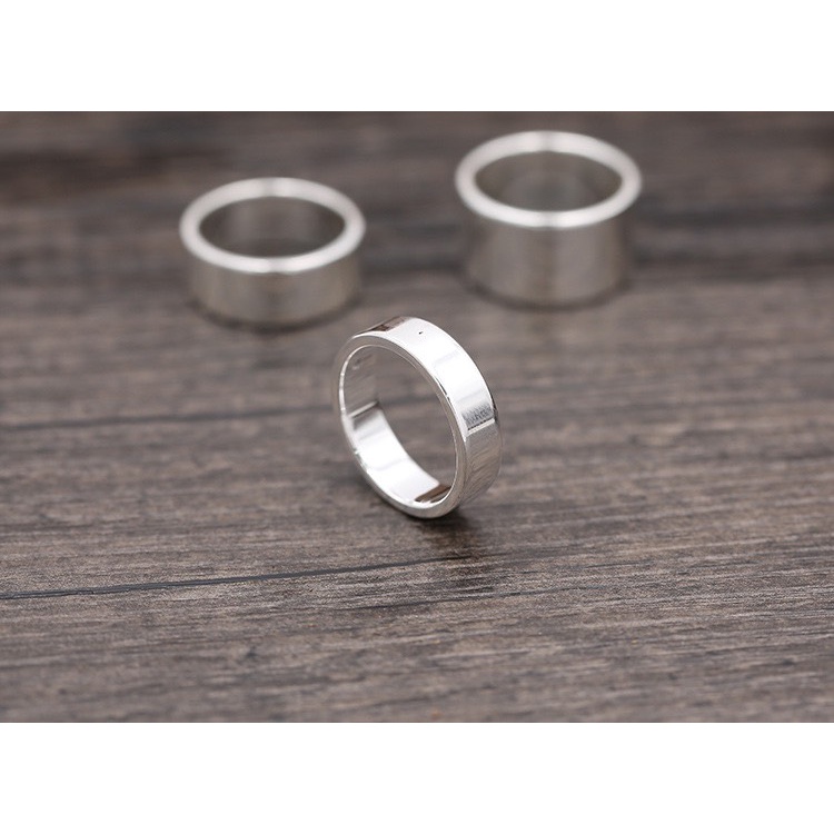 Nhẫn bạc bản trơn 6mm và 9mm H.A.S