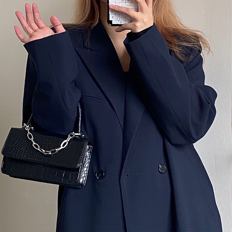 Túi Xách Đeo Chéo, Túi Đeo Vai Da Cá Sấu Phối Dây Xích Thời Trang Hình Chữ Nhật Trendy