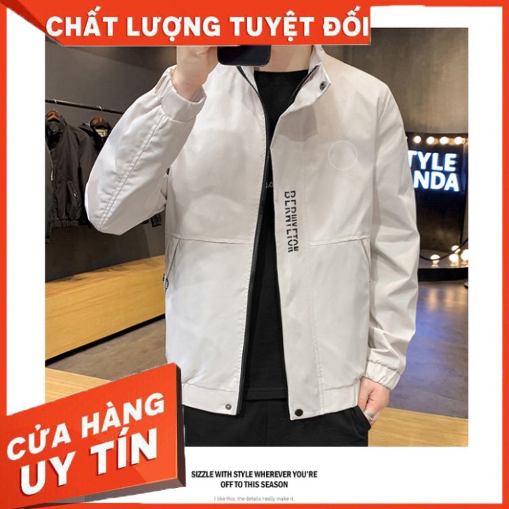 Áo khoác bomber nam👉FREESHIP👈 chất liệu kaki dày dặn, cổ đứng, chống thấm, cản gió cho mùa thu đông 2021 - Hàng nhập k