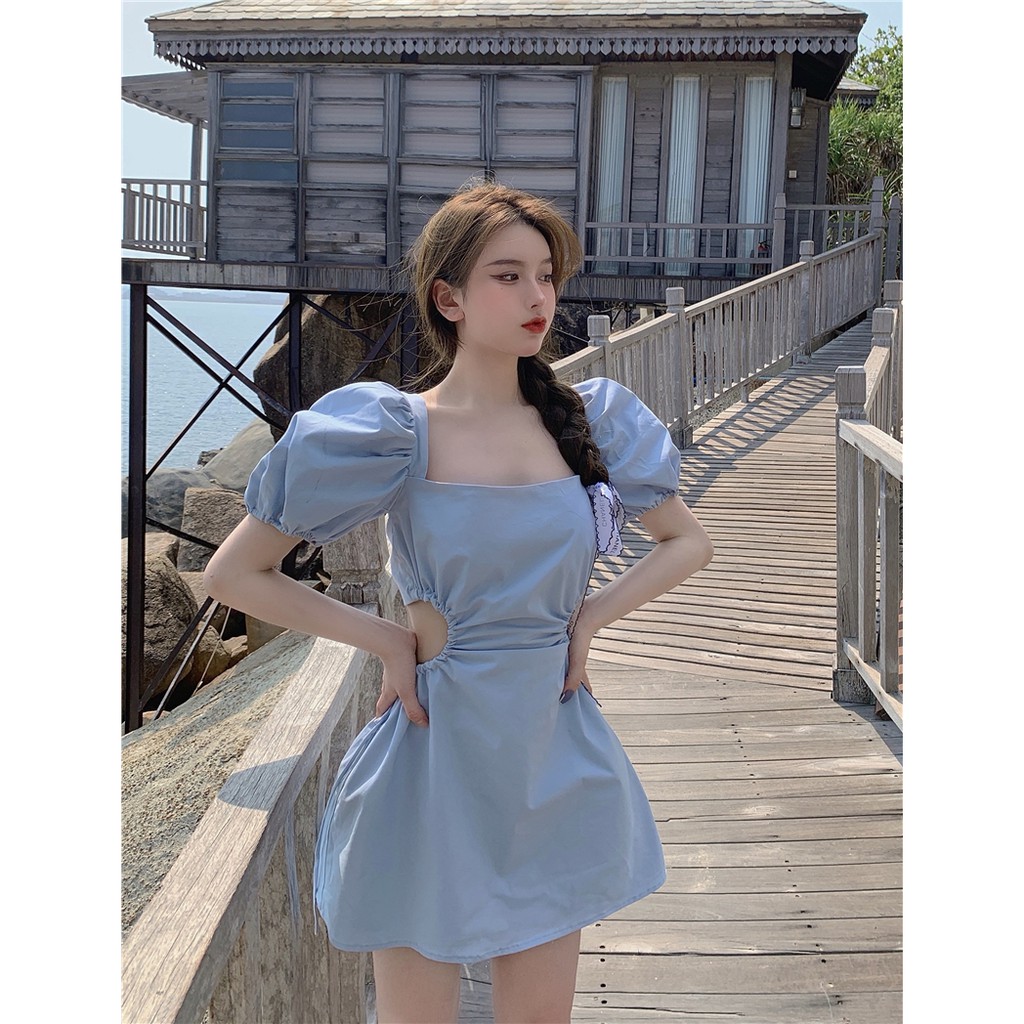 Jane Đầm đi biển baby thắt dây hở lưng Xanh trời Pastel cực yêu C072 | BigBuy360 - bigbuy360.vn