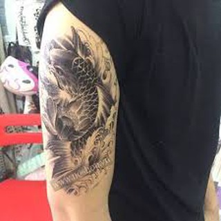 HÌNH XĂM DÁN CÁ CHÉP ĐEN - NHƯ THẬT 100%