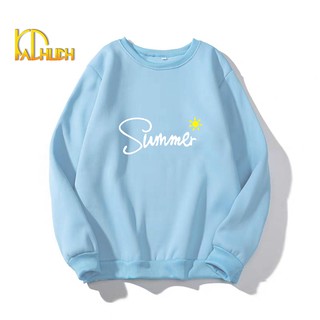 Áo sweater unisex nam nữ cổ tròn , chất liệu vải nỉ in hình Summer