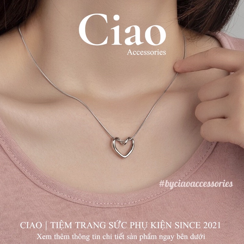 [HOẢ TỐC 1H] Dây chuyền/ Vòng cổ titan không gỉ thiết kế charm tim trendy đơn giản Lovie Ciao