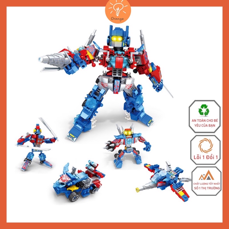 Đồ chơi xếp hình Lego Robot Xanh 4 in 1