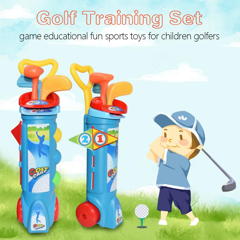 🎉NG Bộ Câu lạc bộ Golf Hoàn chỉnh với Xe Golf 3 Câu lạc bộ Golf và 3 Quả bóng Trò chơi Golf Đồ chơi Thể thao