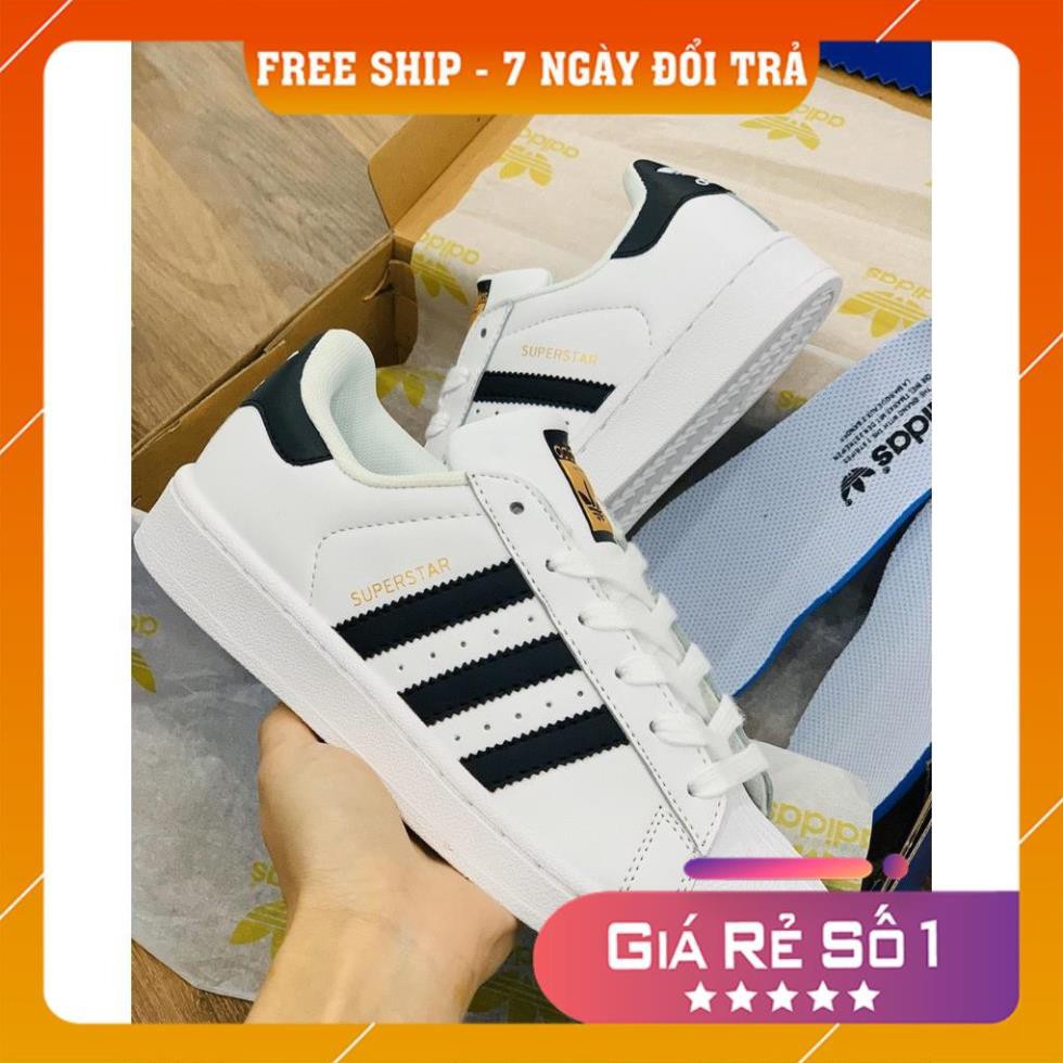 ⚡[SALE OFF] Giày Thể Thao SuperStar Sò Tem Vàng Trắng Sọc Đen Khuyến Mãi