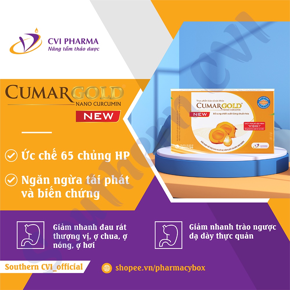 Hỗ Trợ Đau Dạ Dày Lành Nhanh Vết Loét CumarGold New Hộp 30 Viên