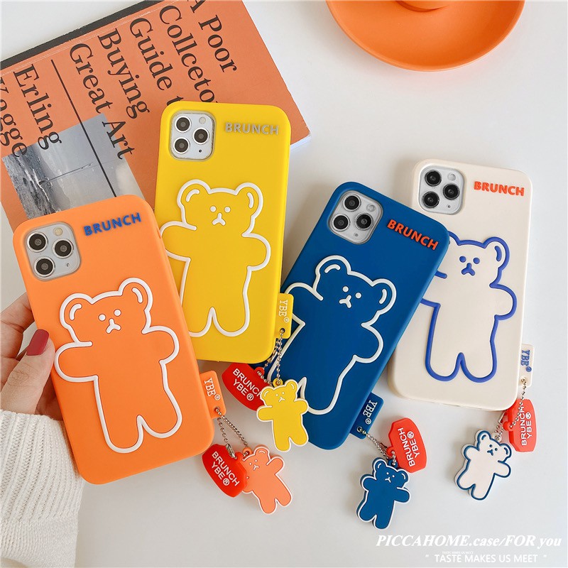 Ốp điện thoại Silicone mềm hình gấu 3D cho iPhone 11 pro max xs max x xr 7 plus 6s plus 6 plus 12 PRO MAX | BigBuy360 - bigbuy360.vn