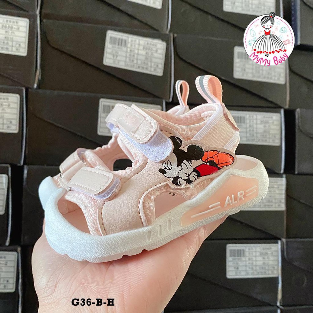 Giày sandal mickey bịt đầu quai dán