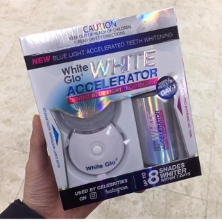 Bộ kích trắng răng bằng ánh sáng xanh White Glo White Accelerator Blue Light Teeth Whitening System Xuất xứ Úc