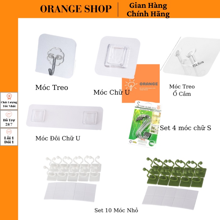 Móc dán tường giá rẻ siêu dính chịu lực  Móc Treo Phích Cắm Điện Móc treo Chữ S Đa năng Orange Shop