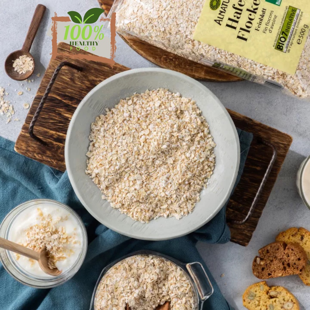 Yến mạch cán dẹt cán vỡ ăn liền Hafler gói 500g, ăn dặm cho bé sơ sinh, ngũ cốc giảm cân eatclean BUKINO
