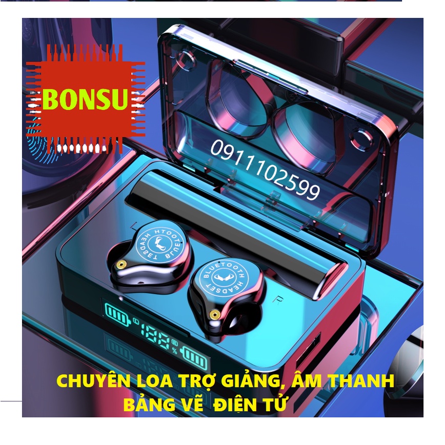 ⭐Bonsu⭐Tai nghe bluetooth XS PLUS chính hãng cao cấp, âm thanh 9D, pin 3600mAh, kiêm sạc dự phòng